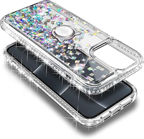 Miniatura 5 de NGB Supremacy Funda compatible con iPhone 15 con protector de pantalla de vidrio templado, soporte de anillocorrea de muñeca, brillante con