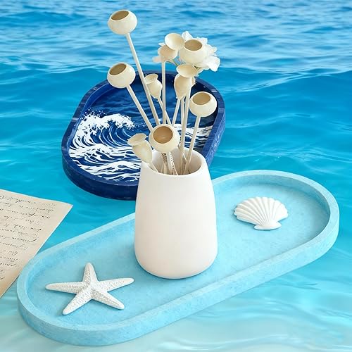 Miniatura 3 de 3 moldes de resina para moldes de resina de yeso y concreto para moldes de bandeja ovalada de resina epoxi