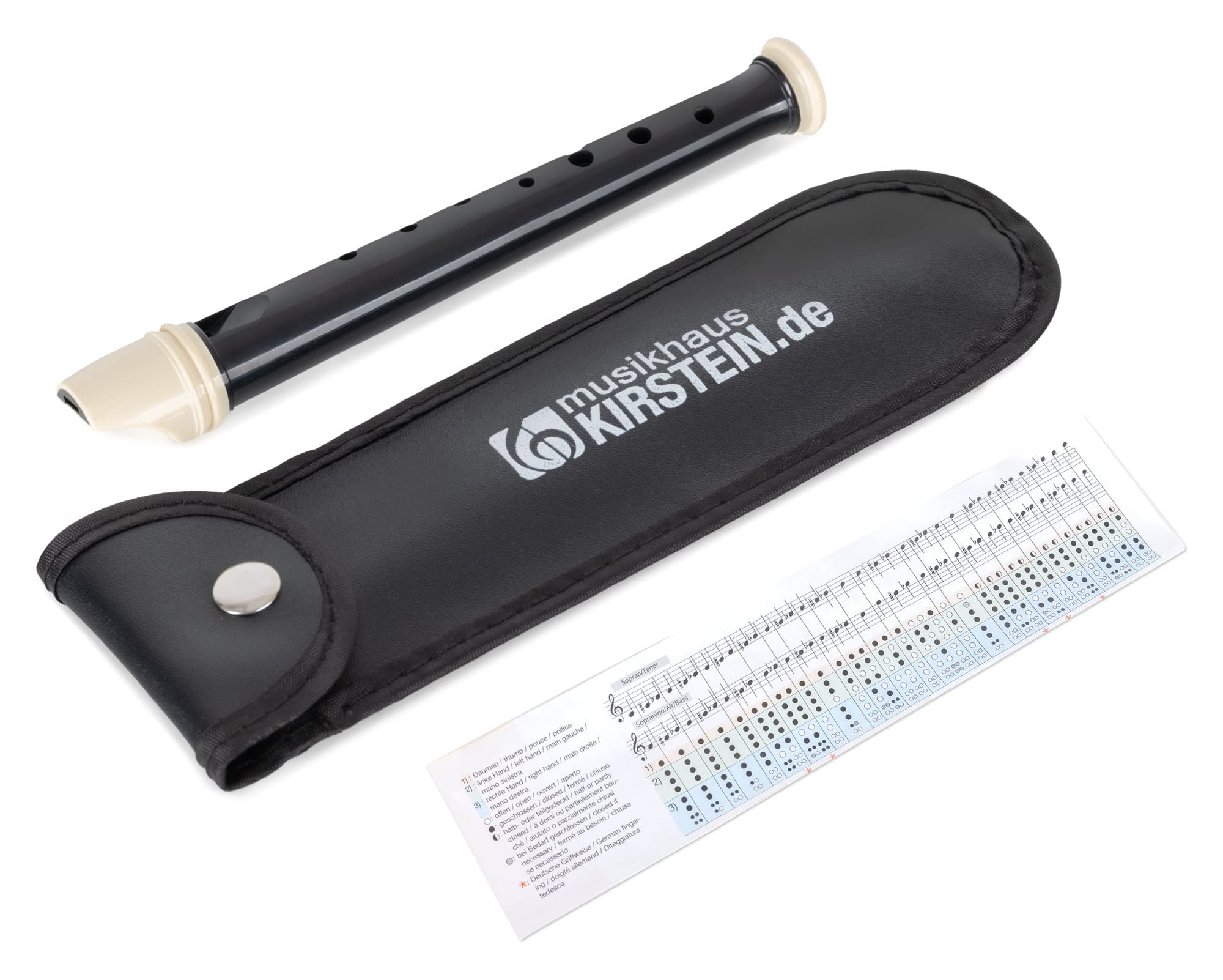 Flûte Garklein Classic Cantabile - Flûte à bec sopranino en plastique - monobloc - avec étui - noir