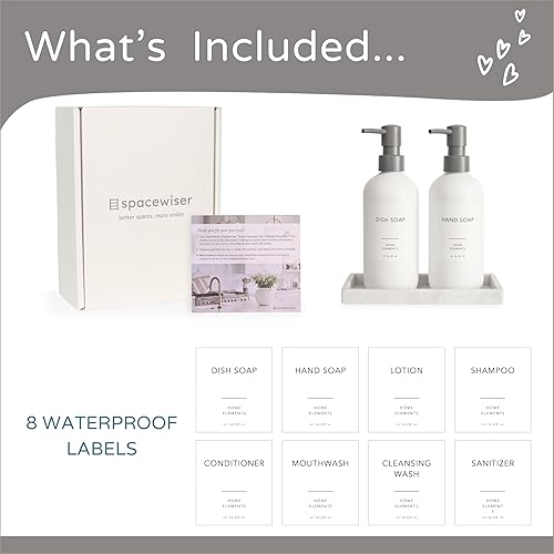 Miniatura 9 de Juego de dispensador de jabón de plástico  Dispensador de jabón para platos de plástico PET para cocina, botellas de loción de jabón de manos con