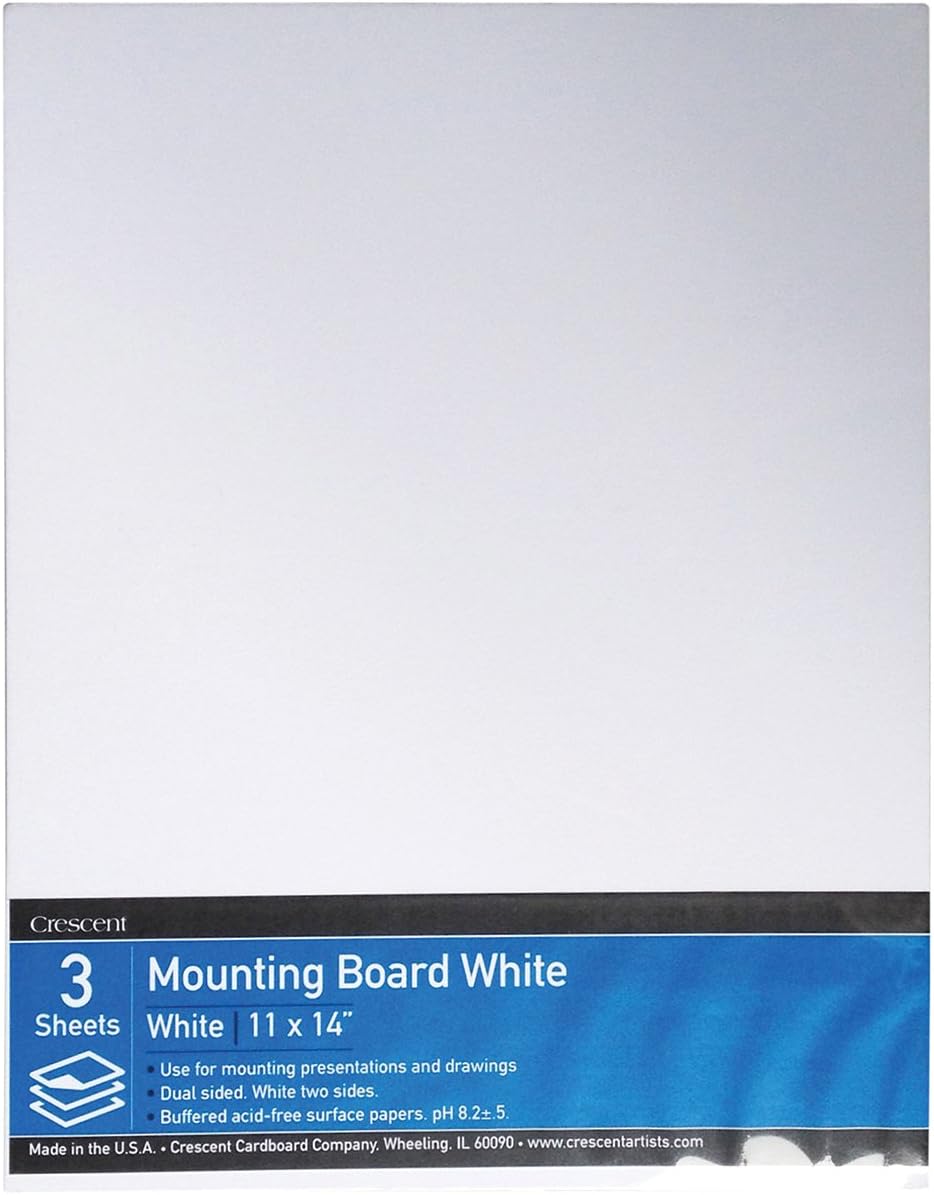Crescent #X Mounting Board, Value Pack, 3 Count, 11" x 14" Size