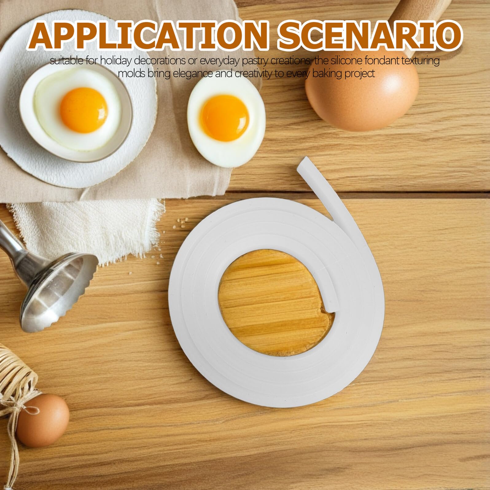 Mikinona Kit de Herramientas para Arte Azúcar con Moldes de Silicona Resistentes al Calor Molde para Modelado de Fondant y Tiras Moldeadoras para Decoración Creativa Repostería