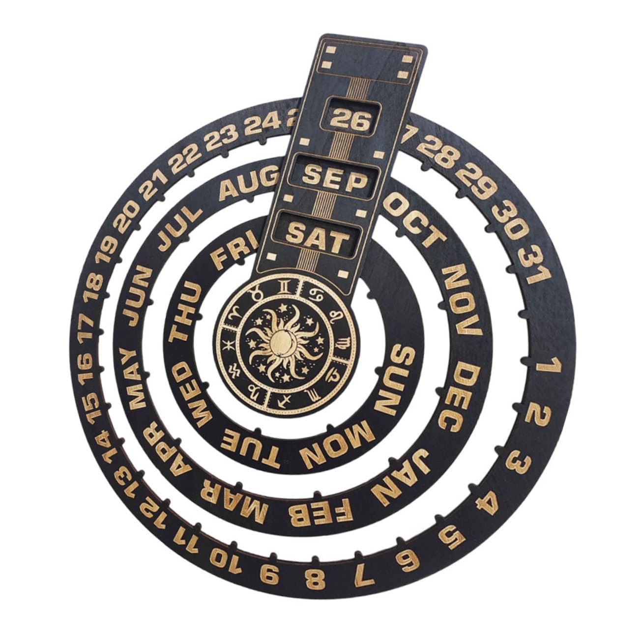 GALPADA Calendario da Muro in Legno di Bosso con Angoli Arrotondati, Decorativo e Delicato, Resistente ai Graffi, per Casa e Ufficio