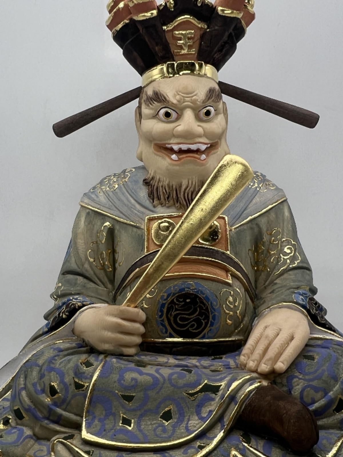 優しい仏様　蒼雲昨　未開眼　木製仏像彫刻 閻魔大王の仮の姿　本日捨値1/10 Amazon｜仏像 閻魔大王 座像 桧木彩色 木彫仏像 木製 木彫り