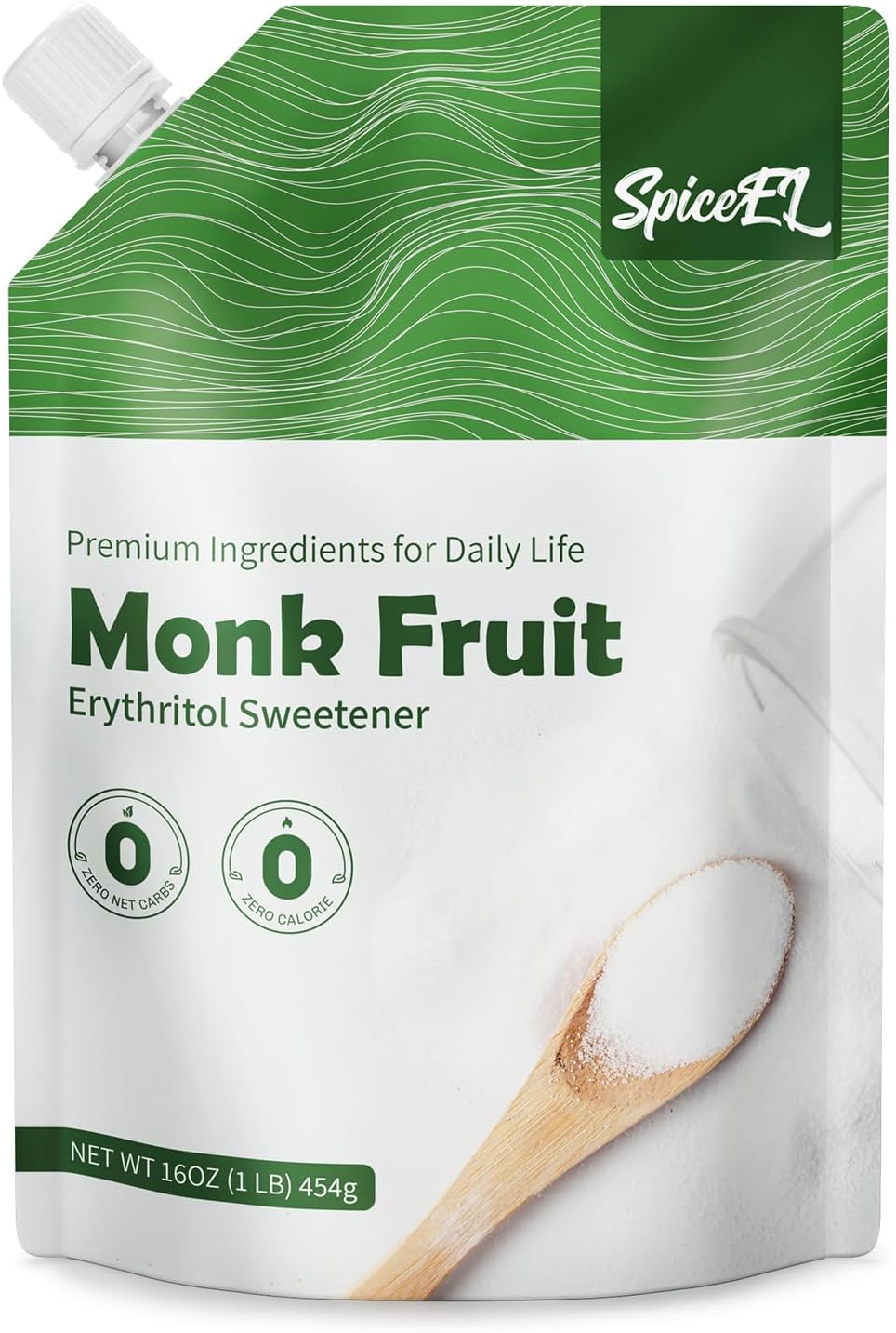 Monk Fruit Sweetener with Erythritol - White Sugar Substitute, Coffee, Tea, Gluten Free, Vegan, Sugar Replacement
