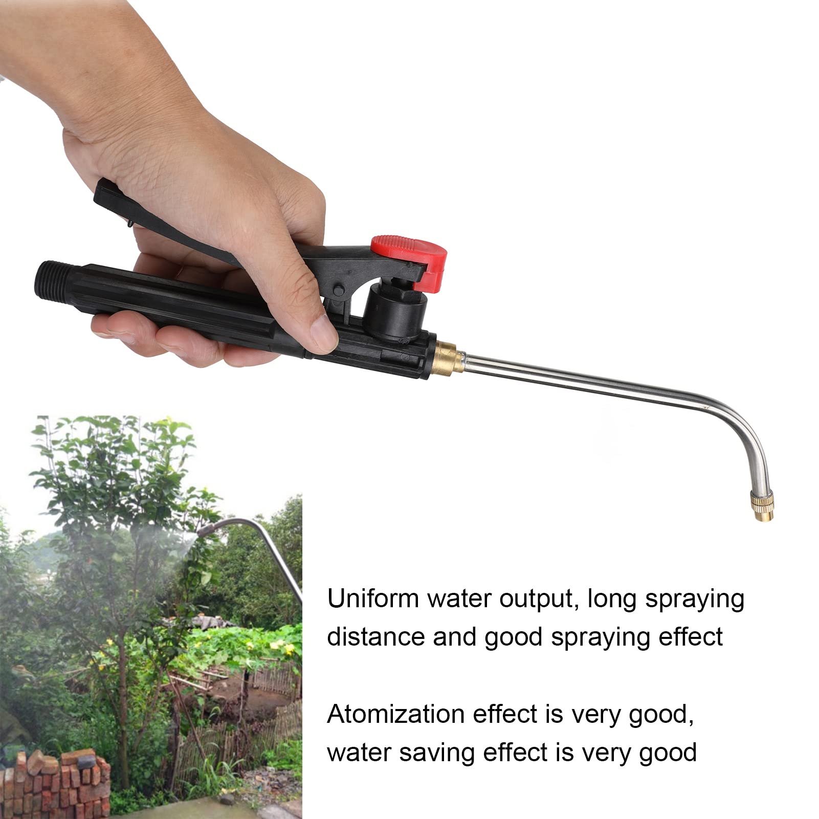Kuuleyn Watering Wand Sprayer Wand Garden Watering Wand G3/8 External Thread Agricultural Spray Rod with Curved Nozzle Fine Atomization Adjustable Copper Nozzle