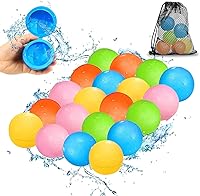 Vista 12 de 12 globos de agua reutilizables – Bolas de agua de llenado rápido para niños de 4 a 8 años – Bomba de agua autosellante recargable para fiesta