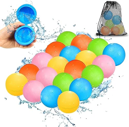 Miniatura 11 de 6 globos de agua reutilizables – Bolas de agua de llenado rápido para niños de 4 a 8 años – Bomba de agua autosellante recargable para fiesta