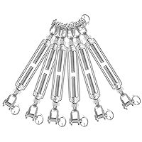 Vista 25 de 3 piezas tensor M5 de ojo a ojo de acero inoxidable 304, tensor de cable de alambre de tensión de alta resistencia para barandilla de cable, kit