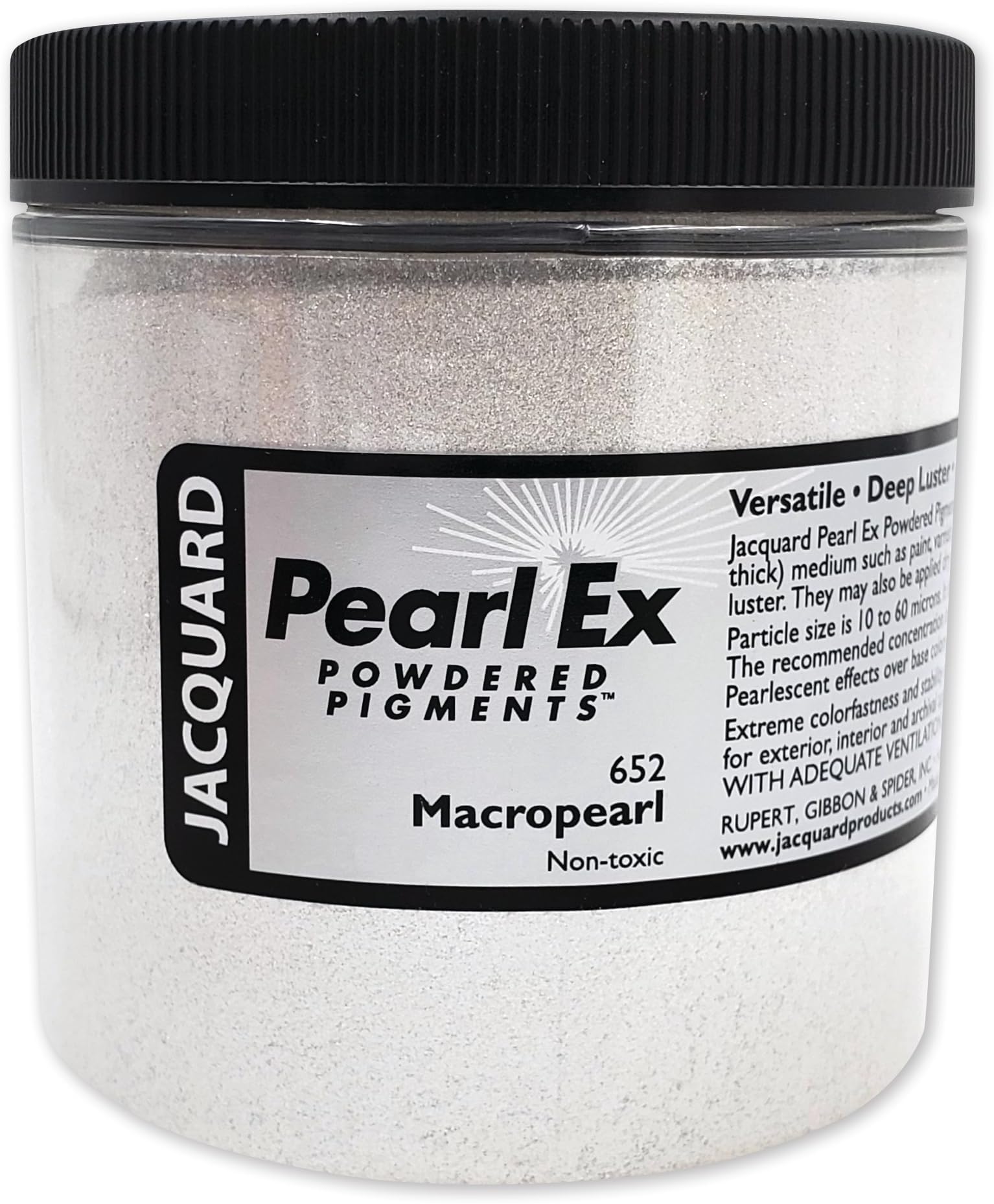 Jacquard Pearl Ex Pigment Powder 4oz Macropearl - Loose Mica Powder for Epoxy Resin, Watercolors, Calligraphy Ink & Clay - Epoxy Pigment Powder - Epoxy Resin Color