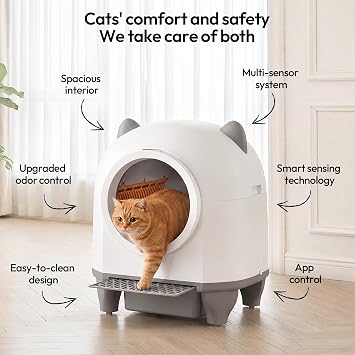 Devoko 90L Automatic Cat Litter Tray, Odour Control, Safety Protection
