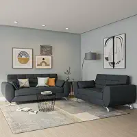 Conjunto de Sofá 2 e 3 Lugares Larissa II Suede Cinza