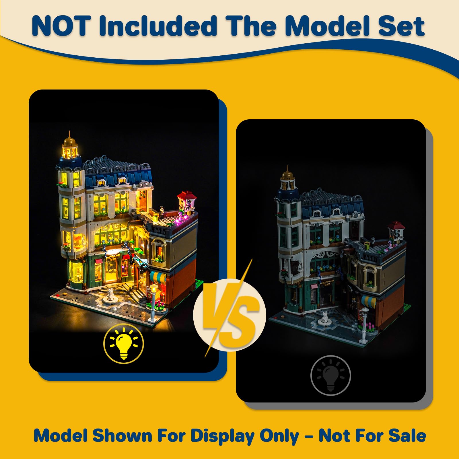 LocoLee LED Light Set Compatible with Lego 11371 Shopping Street LED Decoration Lighting Kit Compatible with Lego Icons 11371 Building Blocks Model - Image 4