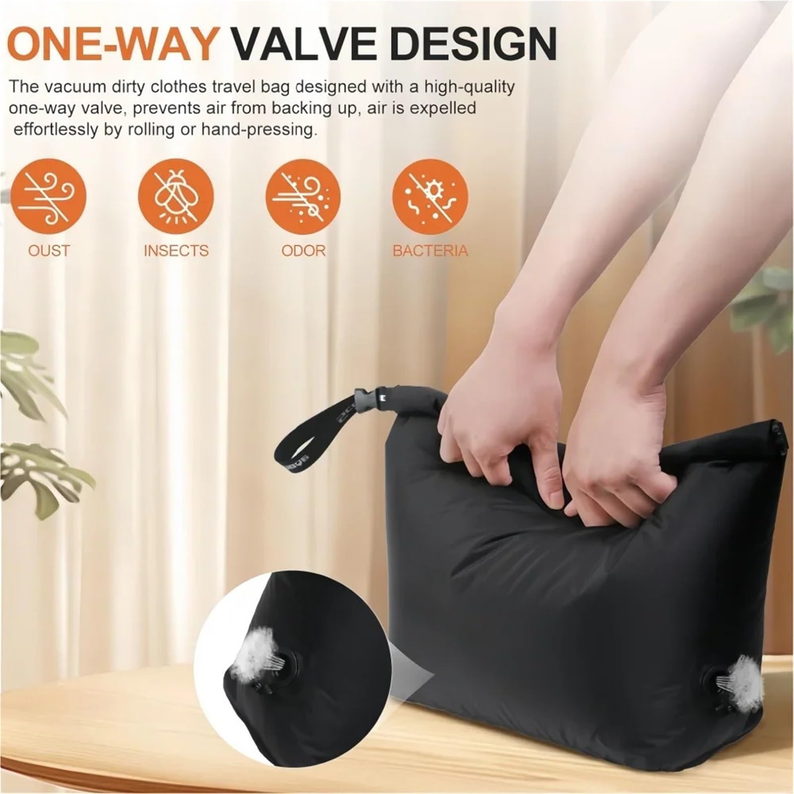 Organizer valigia Sacco di compressione sottovuoto for bagagli Sacchetti stoccaggio da viaggio riutilizzabili gratuiti 50% risparmio spazio imballaggio sigillato for vestiti impermeabili(White-38L)