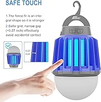 Vista 5 de Wisely Bug Zapper eléctrico para exteriores e interiores, lámpara recargable USB-C para matar mosquitos, trampa electrónica portátil para insectos