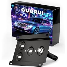 Durable Front License Plate Holder Compatible with Mercedes W203 W210 W211 W219 W220 C208 C E S CLS CLK Class No Drill Tow Hook License Plate Bracket, Car Number Frame with Anti-Theft Mounting Screws