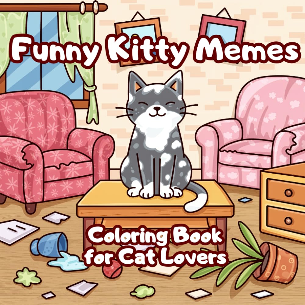 Funny Kitty Memes Coloring Book: Catittude Illustrations with Naughty Cats and Sassy Quotes for Cat Lovers