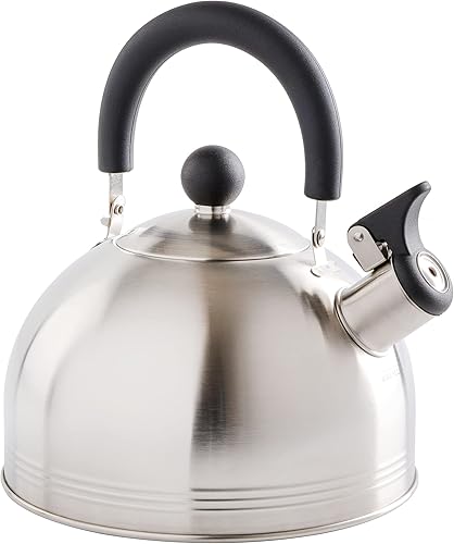 Miniatura 3 de Hervidor de agua para té con silbido Mr Coffee 9140702Flintshire de acero inoxidable 175 qt Plateado
