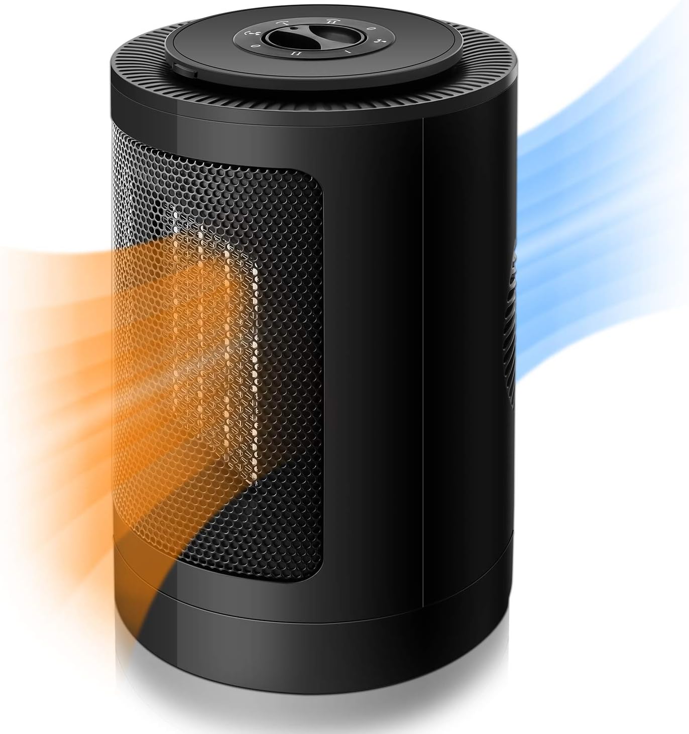 Fan Heater,Portable Personal Space Heater,90°Auto Oscillation 750W PTC Ceramic Heater, Adjustable Thermostat Tip-Over/Overheat Protection Electric Patio Heater Low Wattage Heaters for Home/Office/Gift