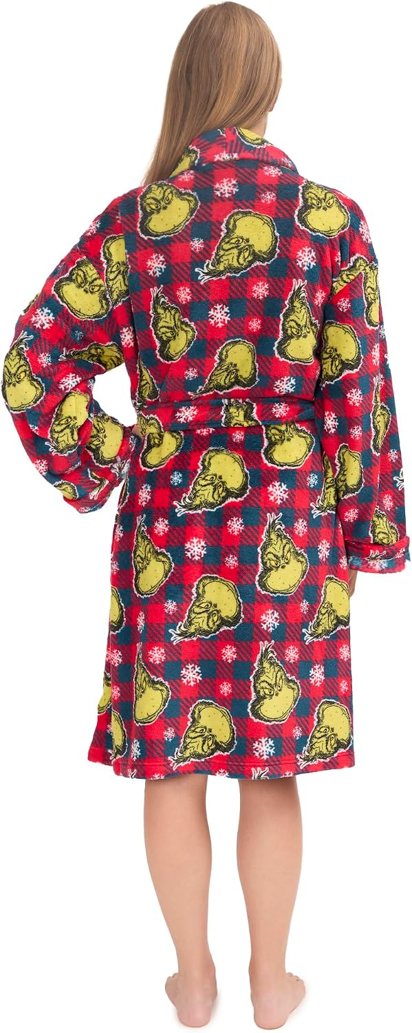 The Grinch Who Stole Christmas Adult Luxury Super Soft Plush Robe with Pockets
