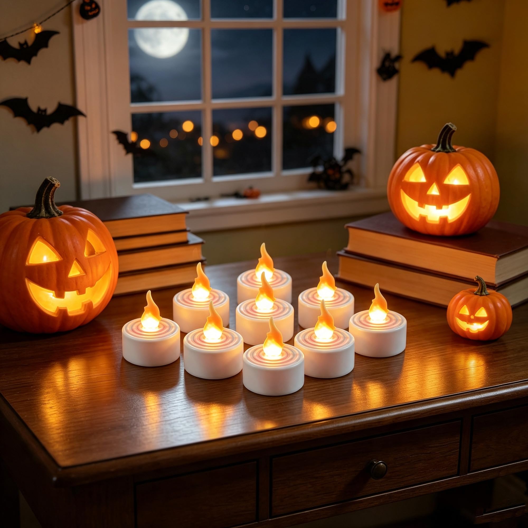 12 lumini a LED bianchi, candele tealight tremolanti senza fiamma a batteria, mini candele elettriche in plastica per la decorazione domestica