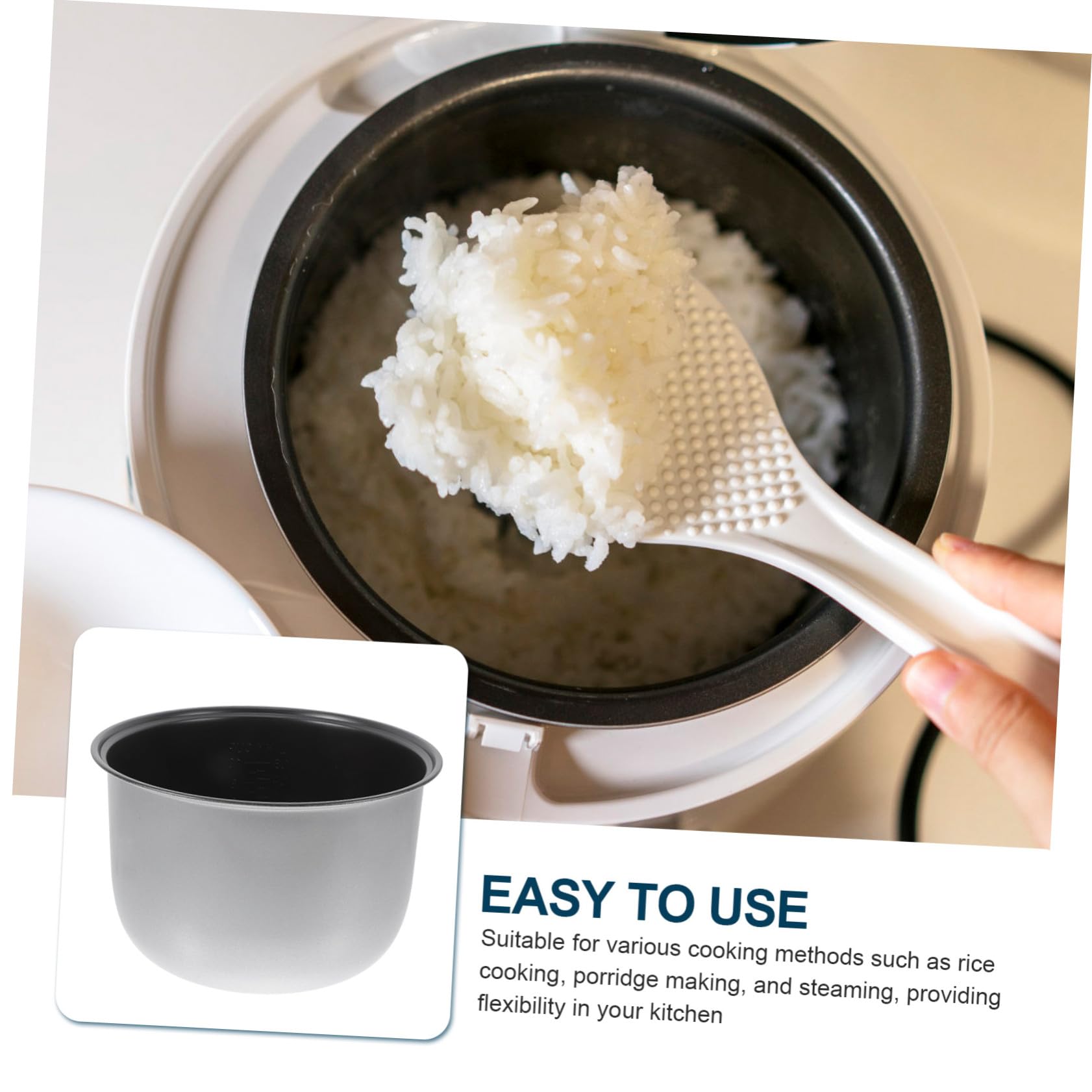 LIFKOME Recipiente Interior Antiadherente De Aleación De Aluminio Para Olla Arrocera 5 Litros, Compatible Para Cocinar Arroz, Gachas Vapor, Olla De Repuesto Duradera y Fácil Limpieza