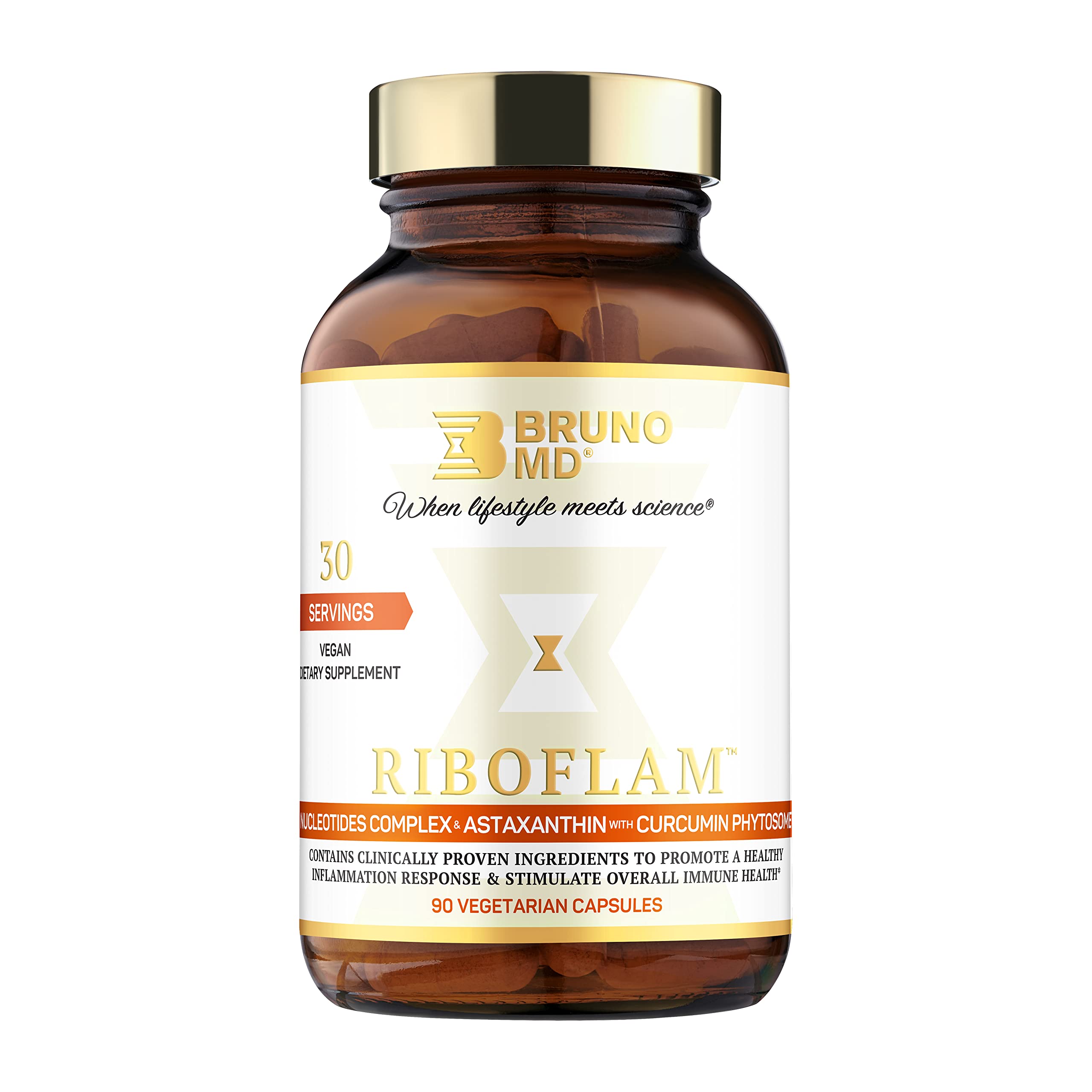 Riboflam, Clinically Proven Immune System Booster Ingredients, Healthy Inflammatory Response, Curcumin Phytosome, Nucleotides, 100% Vegan