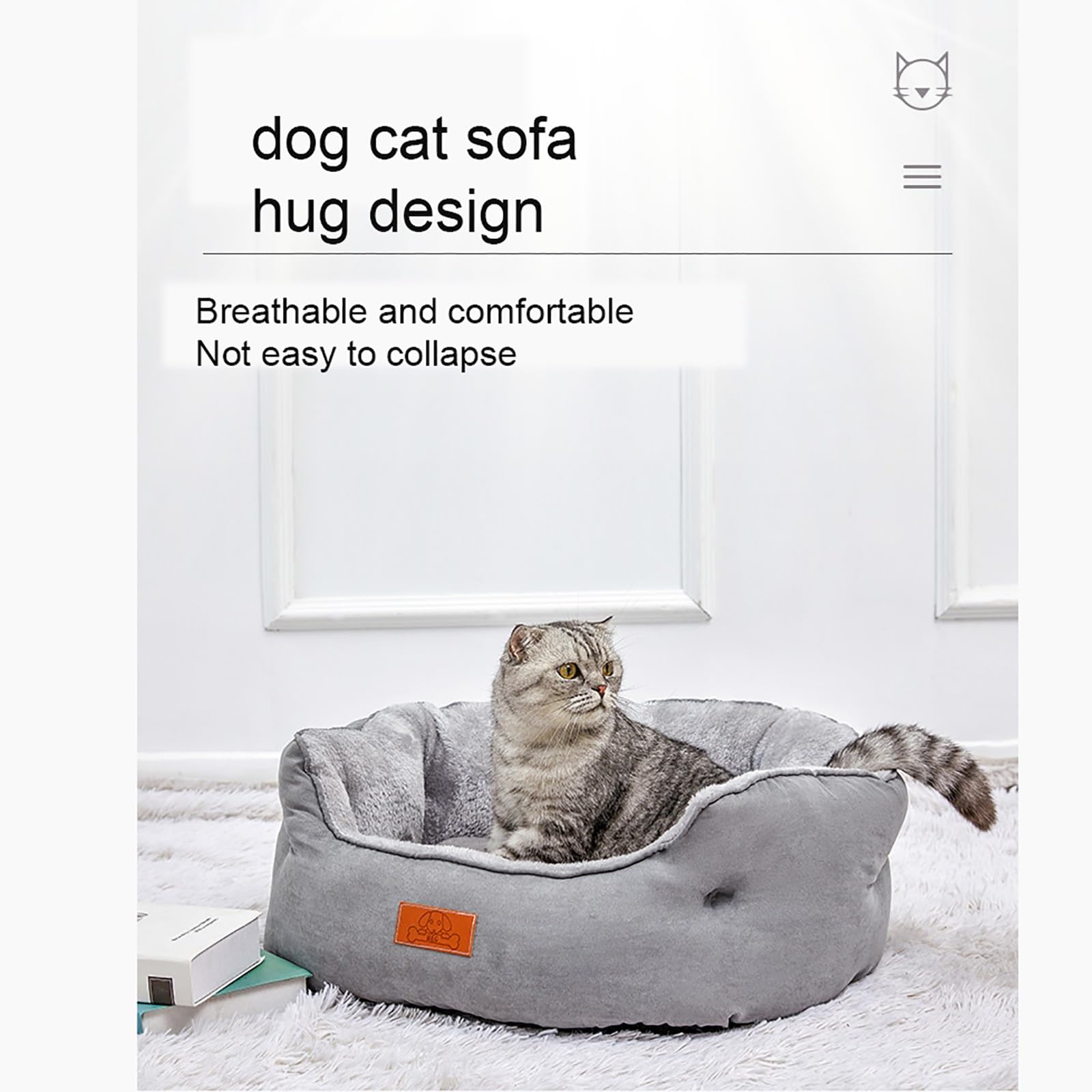 Toruiwa Cuccia Per Gatto A Forma Di Conchiglia – Morbida, Sfoderabile E Antimuffa, 47x39x25 Cm