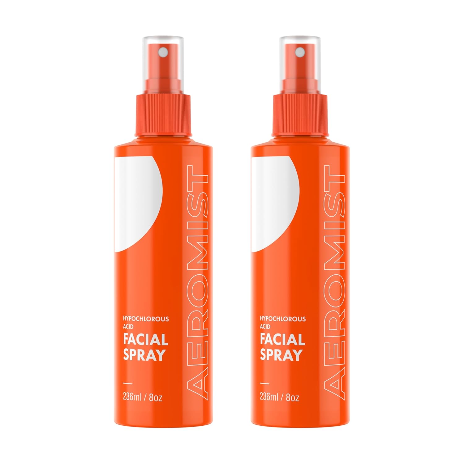 Aeromist Hypochlorous Acid Spray - 16 oz Twin Pack (2 x 8 oz) – No-Rinse Face Wash, Non-Toxic, Safe for Sensitive Skin – Perfect for Travel, Home, Gym Use - HOCL