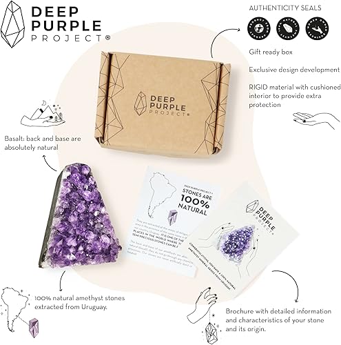 Miniatura 6 de Deep Purple Project Roca de cristal de amatista de 12 a 1 libra de racimos crudos de geoda de cuarzo de Uruguay, Amatista