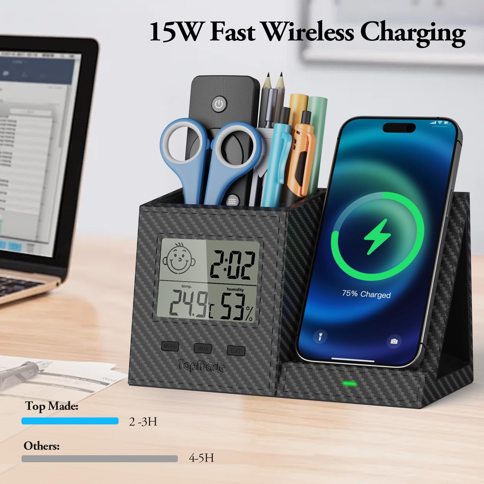 TopMade Wireless Charging Nightstand Organizer Gallery Image