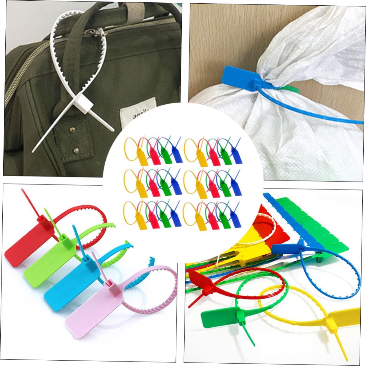 100pcs Self Locking Logistics Security Seals, PP Plastic Tamper Tags