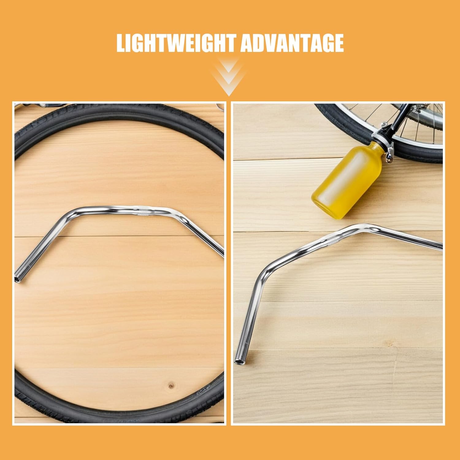 Healifty Mountain Bike Handlebar Riser Aluminum Alloy Metal Bend Rest Bar Silver 22.01x6.29x0.90in for Touring Trekking Cycling