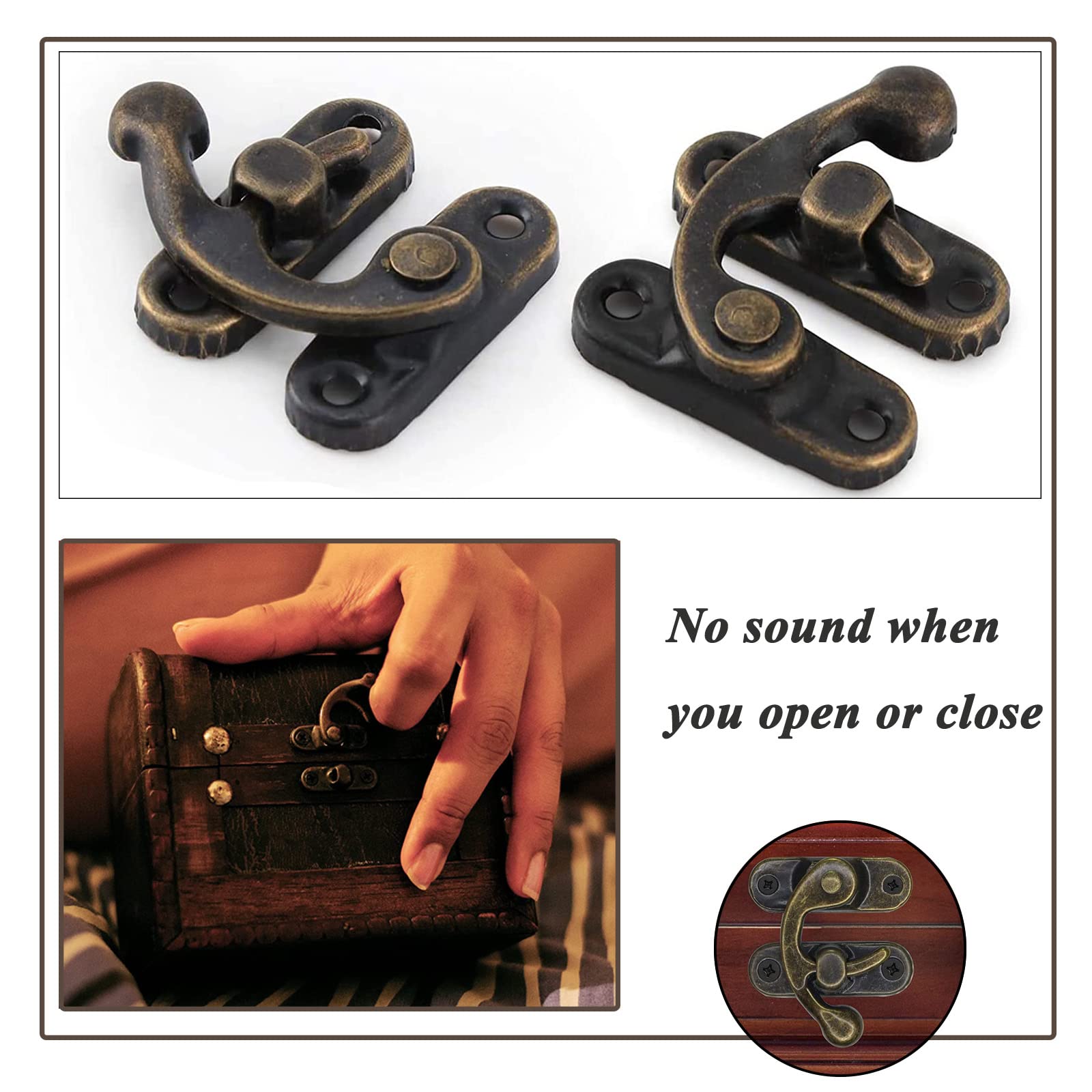 20 Pezzi Fibbie Antiche In Stile Bronzo Per Scatole Legno | Chiusure Decorative Per Portagioielli E Scatole Regalo - Foto 8