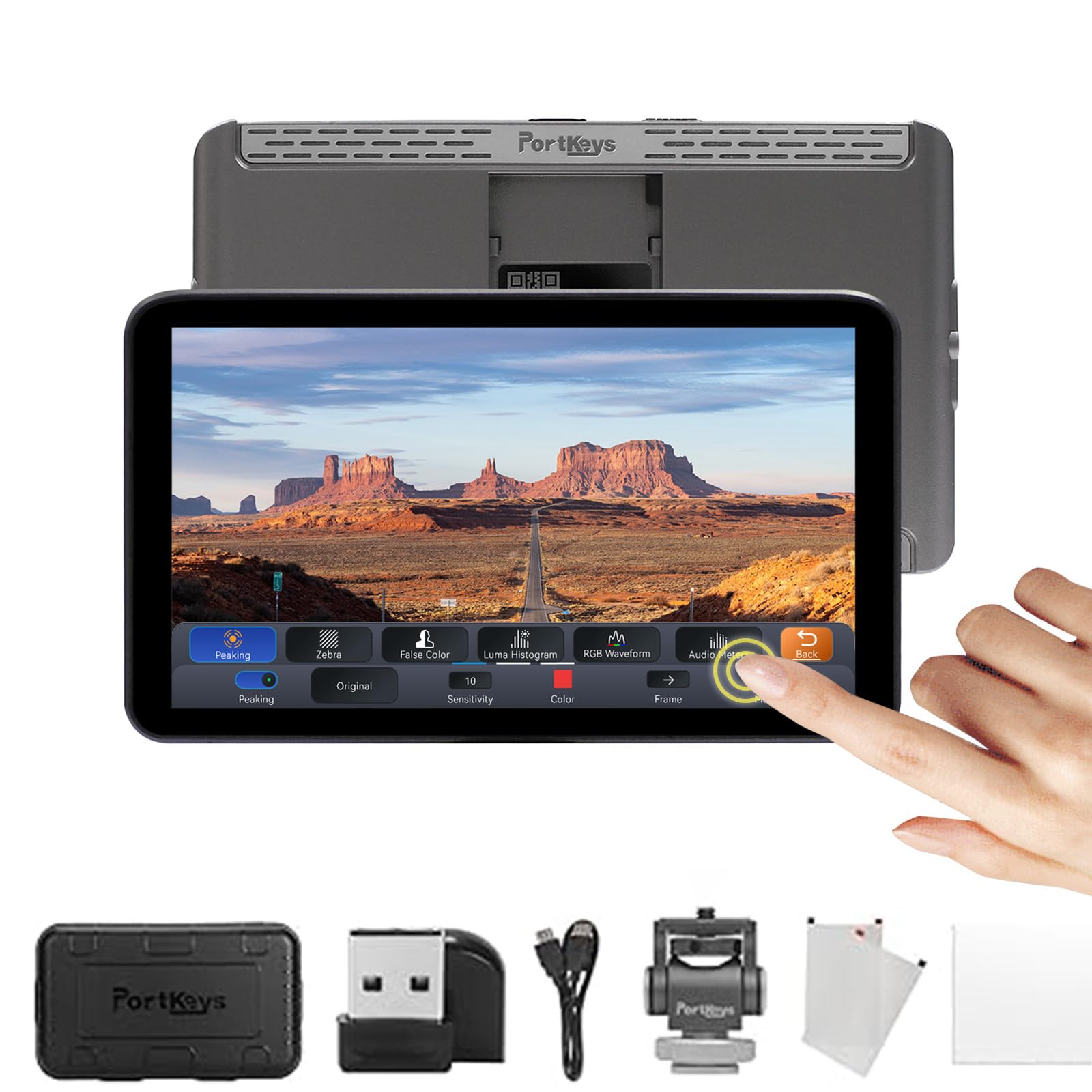 Portkeys LH7H Camera Monitor 7" 1000nit Touch Screen Field Monitor Freeze Frame 1080P60 FHD 3D LUT ARR1 False Color for DSLR Camcorder