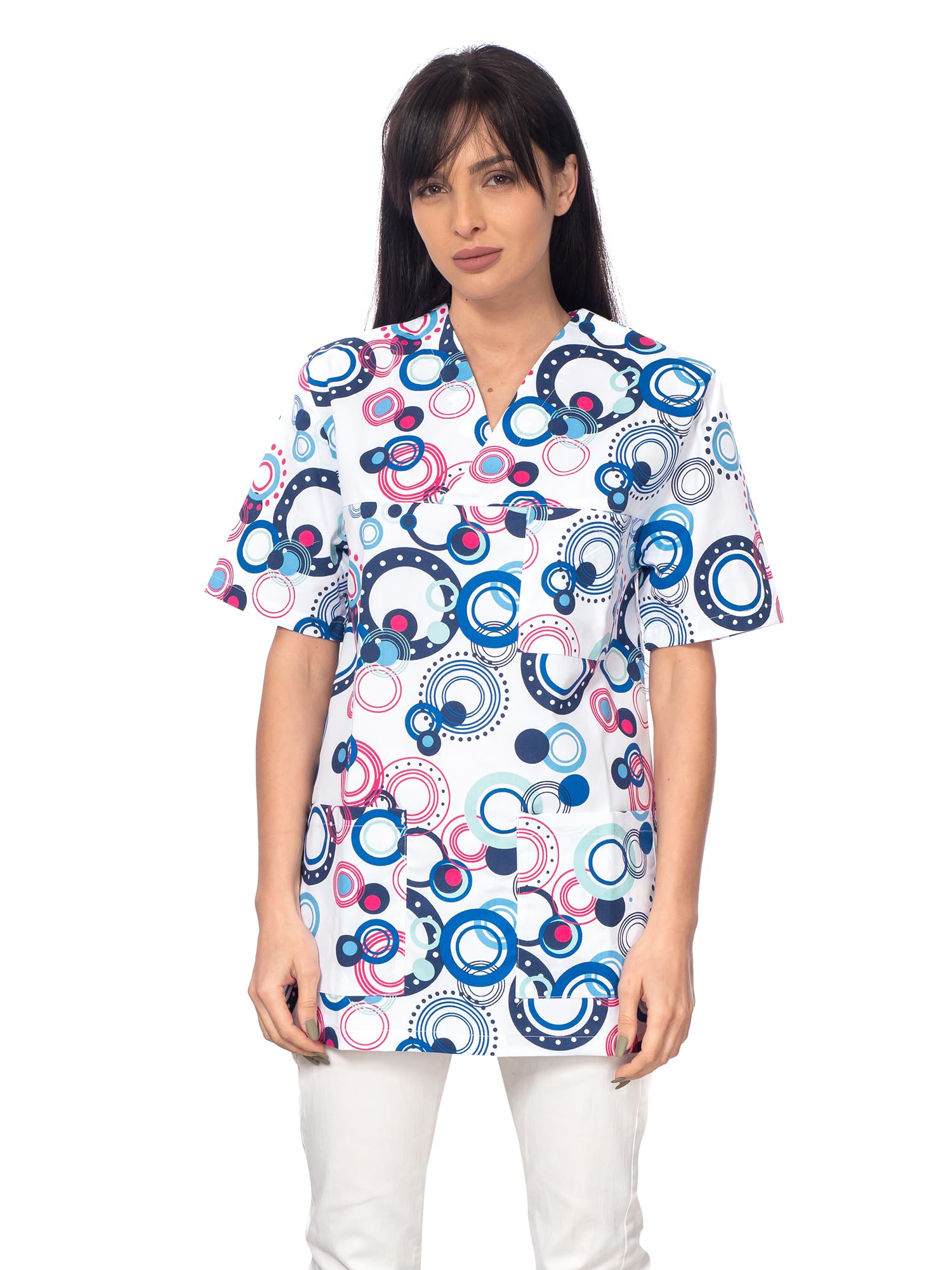 DINOZAVR Bruna Sanitario Camisa Médica con Cuello en V para Mujeres — view 21