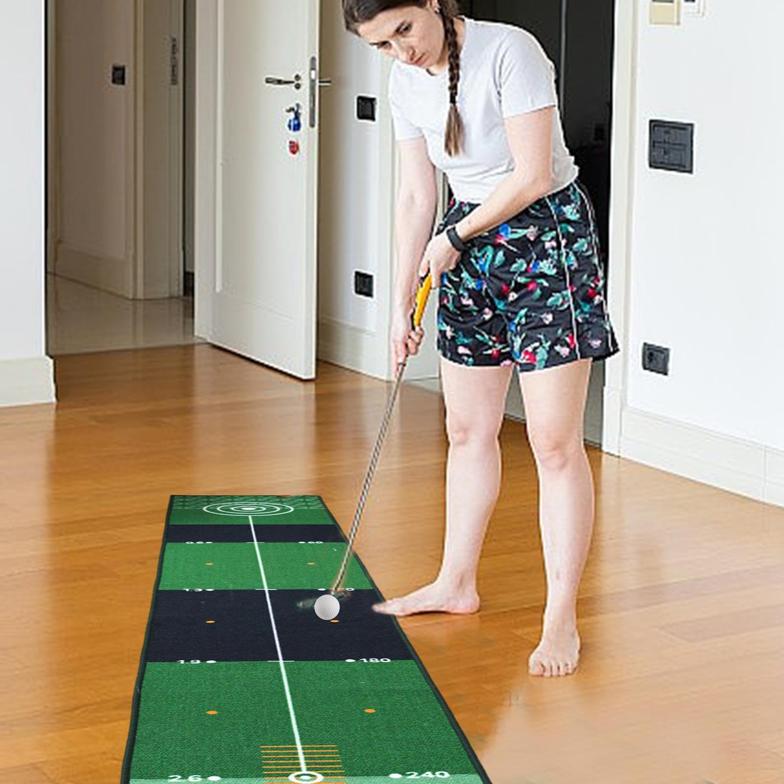 Golf-Übungsmatte – Golf-Putting-Matten | Übungsmatte für Golftrainer | Gefahren-Putting-Matte | Golfzubehör für Männer | Heimgolftraining und Übungsausrüstung für Männer, Frauen und alle Altersgru
