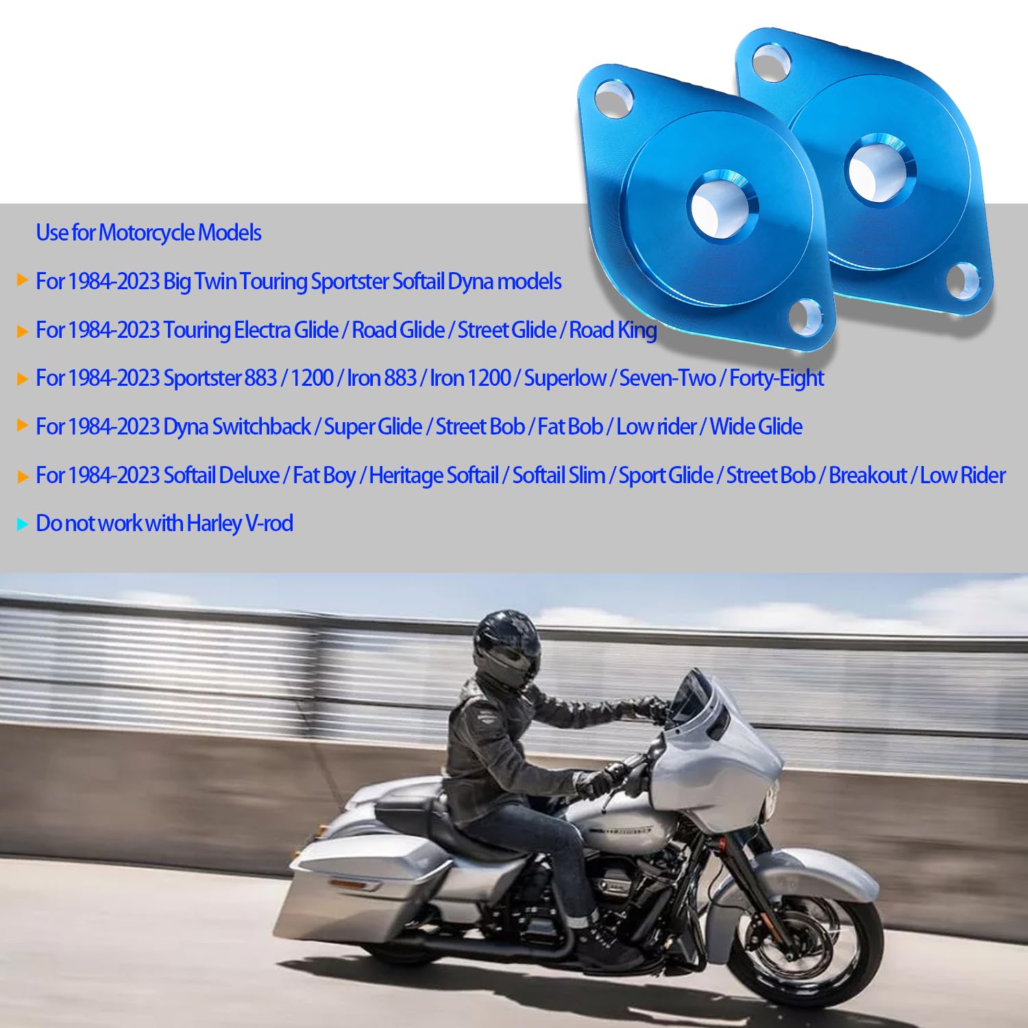Herramienta de instalación de sello de junta de escape azul compatible con Big Twin Touring Sportster 883 Softail Dyna Fatboy Road King Iron 883