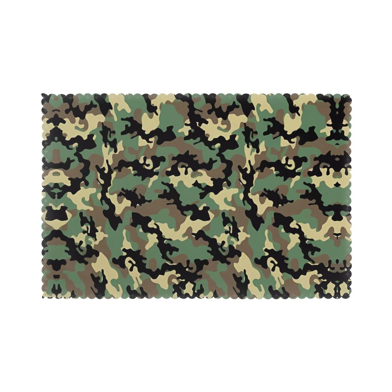 YYHWHJDE Camo Prints Placemats Set of 6 12x18in - Elevate Every Meal with Durable & Customizable Table Layers