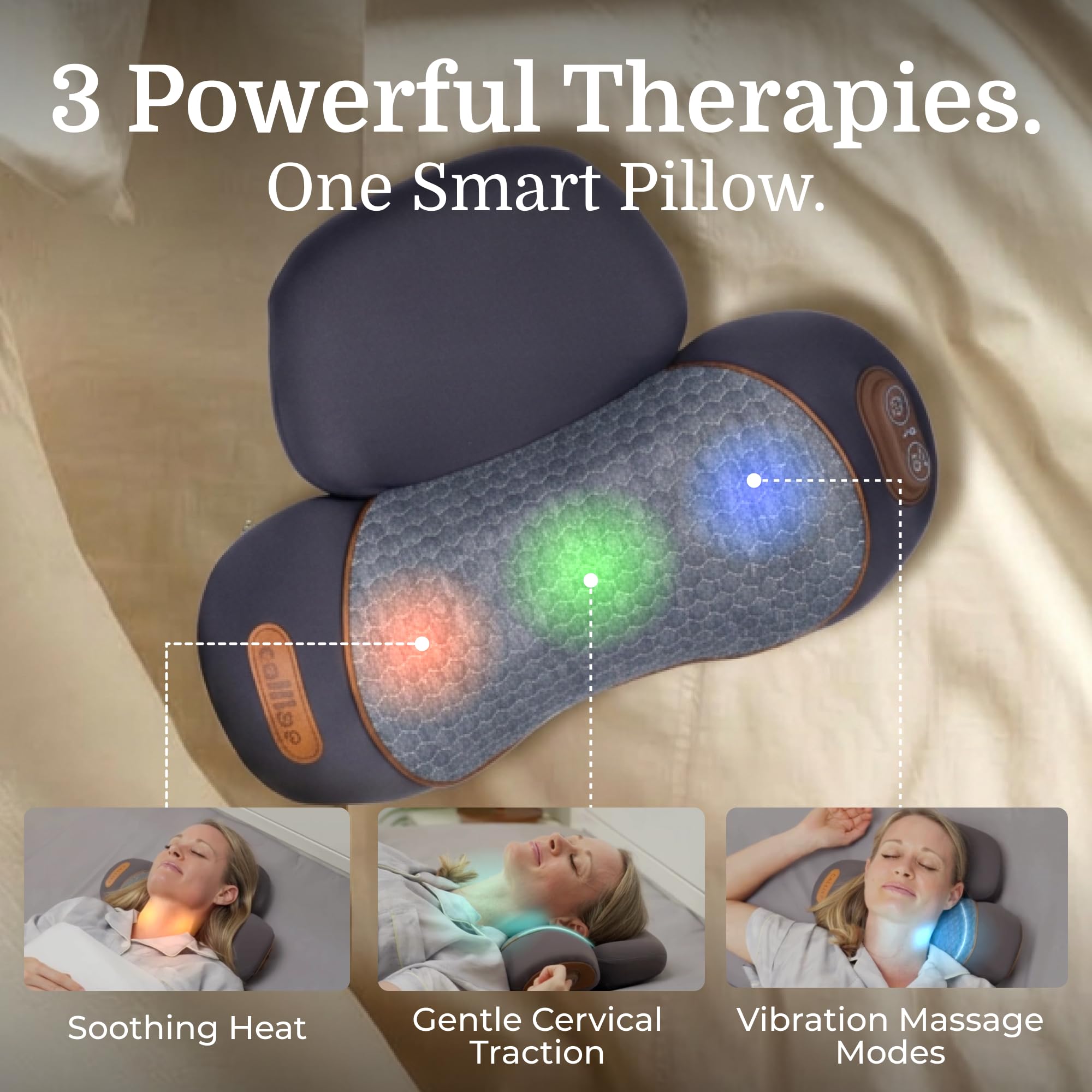 CALLIXE TheraPillow: Neck Massager with Heat & Vibration -2