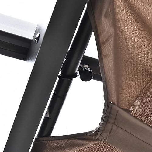 Miniatura 61 de Outsunny Pérgola de aluminio para patio de 10 x 13 pies con toldo retráctil para pérgola, refugio de sombra para porche, fiesta al aire libre, Marrón