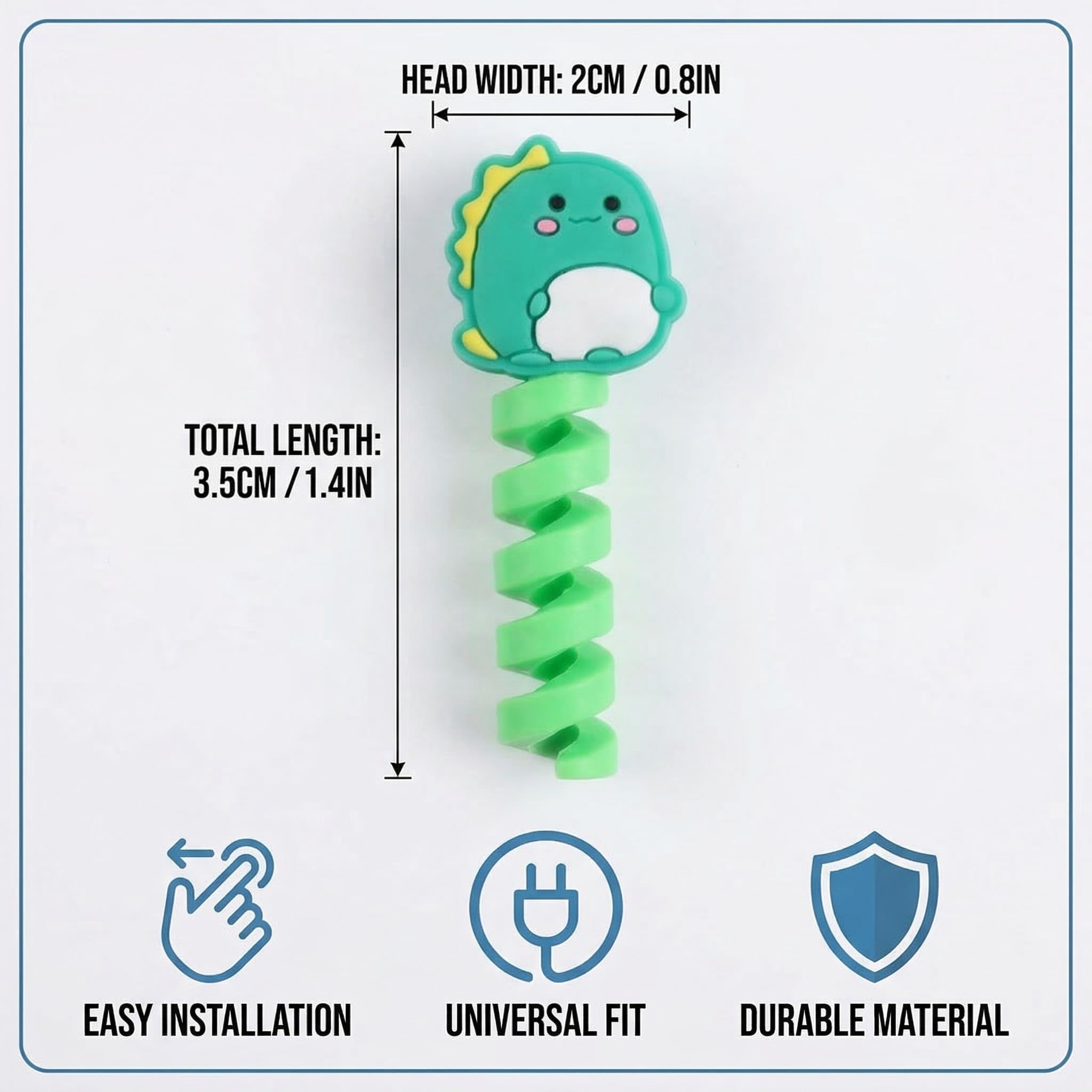 Cable Connection Protectors, 8 pezzi di protezione per cavi dati, protezione a spirale, protezione per cavi di ricarica a forma di cartone animato, Adatto per cavi dati del cellulare