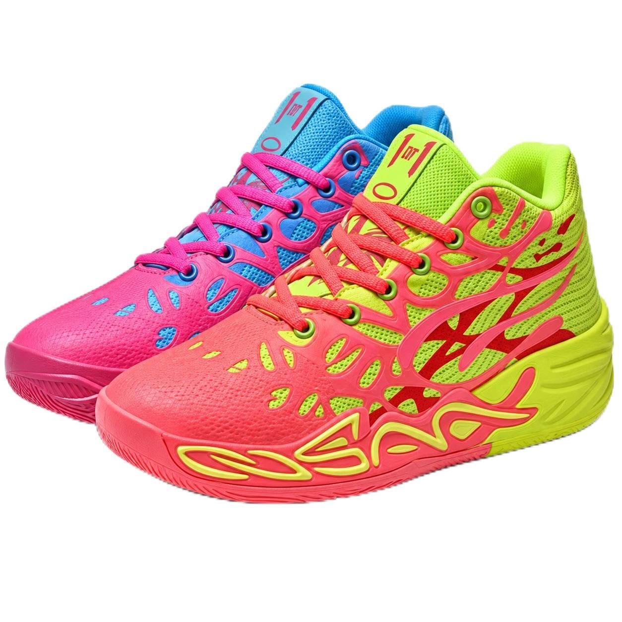 Y2K Basketball Boots Mesh Breathable Fire Stylish Shoes for Sports and Casual Wear with Unique Flame Design Mid-Top Casual Ankle