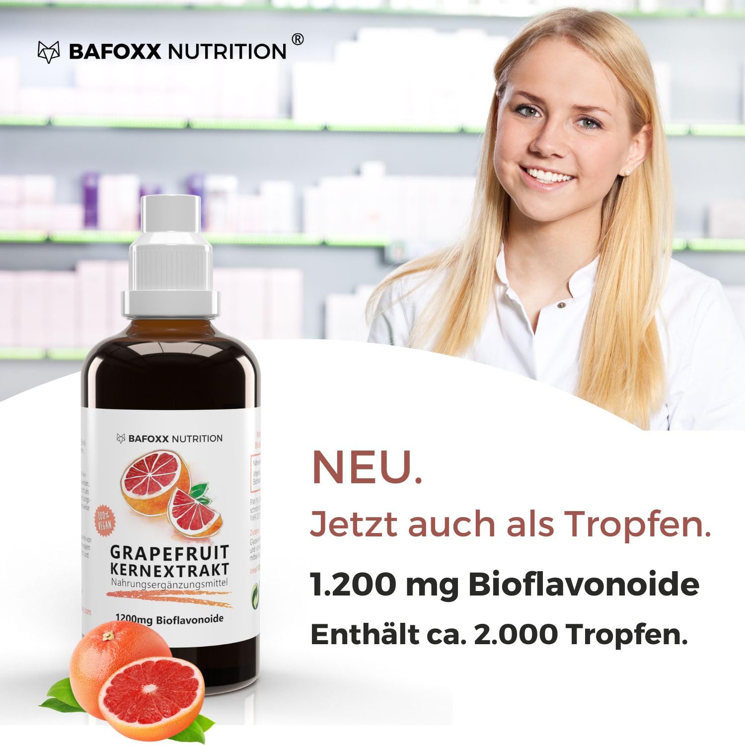 Grapefruitkernextrakt Kapseln hochdosiert - 120 Stück für 4 Monate - Naturprodukt mit 45% Flavonoide aus GKE Extrakt - vegan und ohne Zusatzstoffe - deutsche Markenqualität