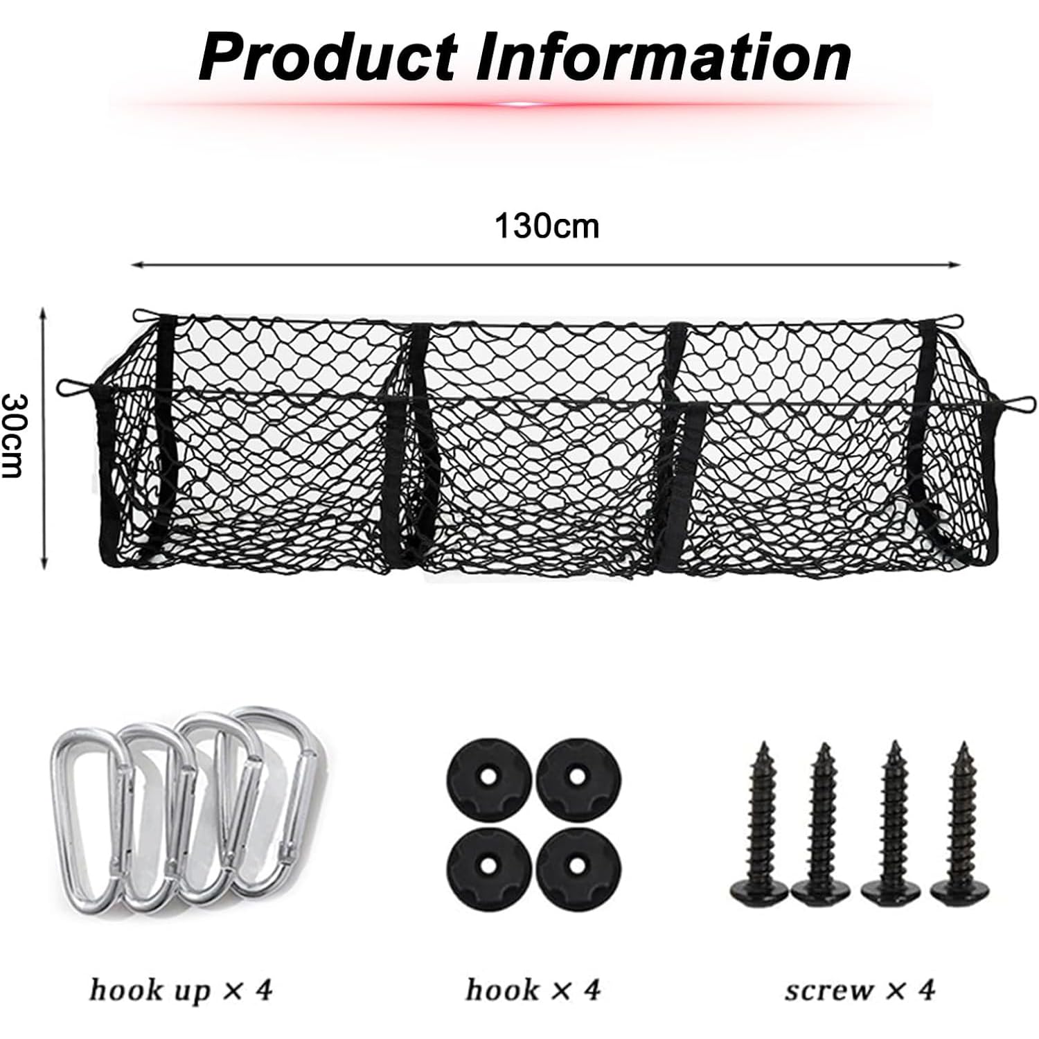 Rete per Bagagliaio di Camioncino per Ford Ranger 1998-2006, Rete Carico 3 Tasche Rete Carico per Pickup Rete Bagagliaio per Auto Elastica,130 * 30