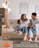 Vista 6 de Lightdot Lámpara de pie de globo regulable de 5 globos, lámparas de pie retro naranja con 5 bombillas G9 de 3000 K, brillo continuo, ajustable, 5