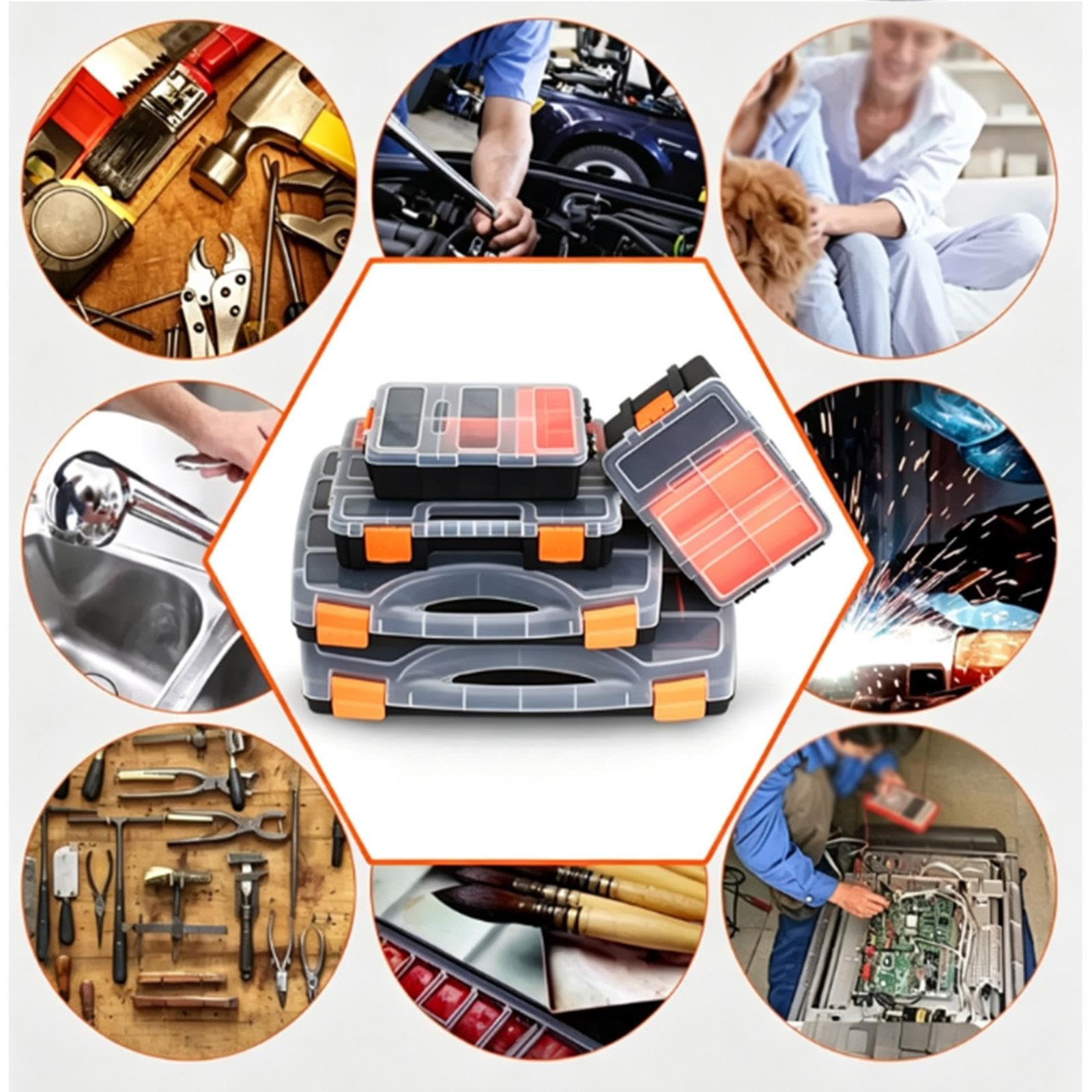 Boite a Vis Multi-Compartiments Trousse Outils Portative