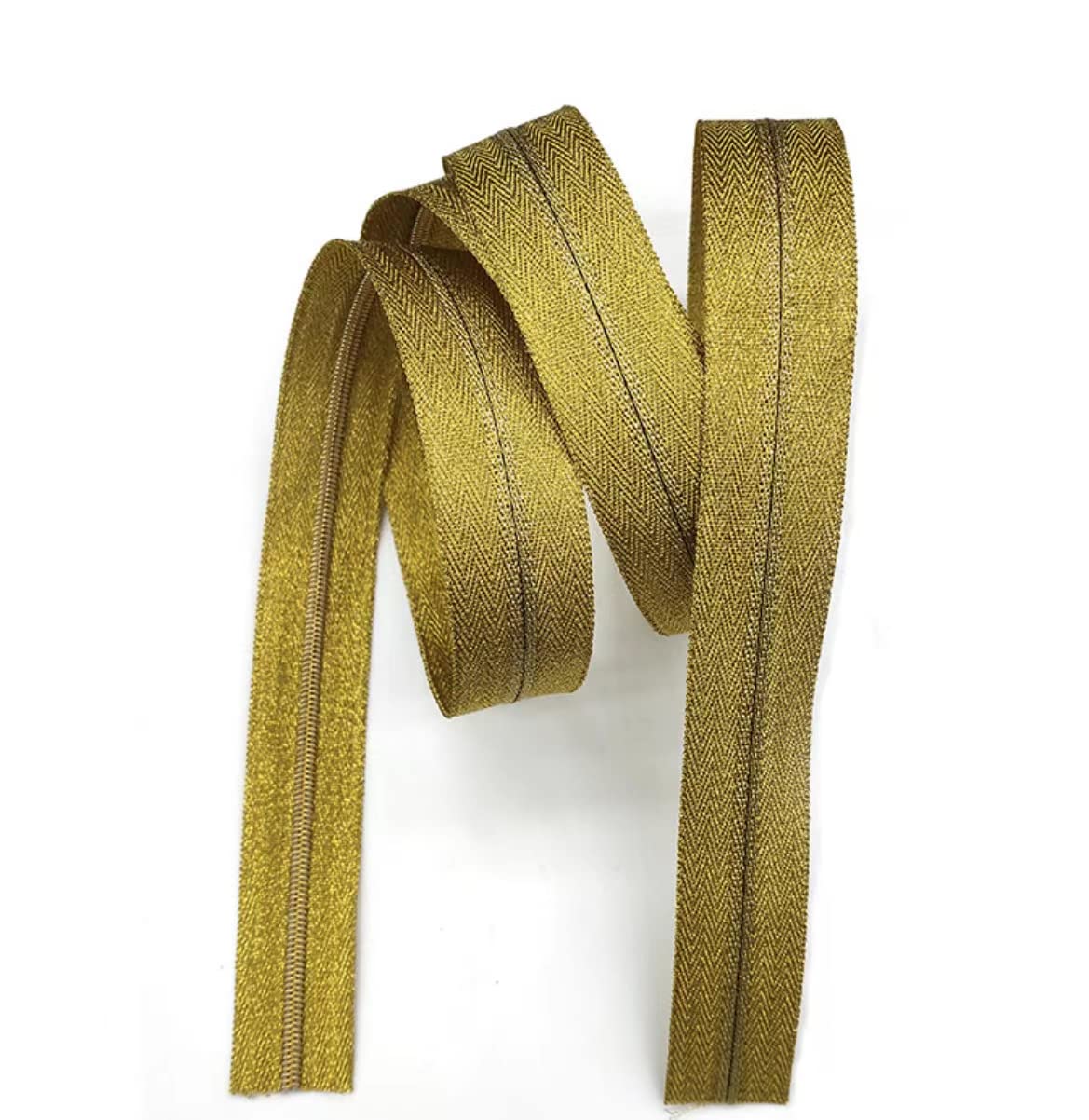 Roll 25 Meter Sparkly Zipper Continuous 5#, Golden Zipper, with 25 Sliders Metal Sewing Sliders, for Craft Bags, Tent, (999, 25m) - Image 4