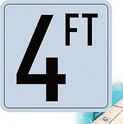 Marcadores de profundidade de piscina de 1,5 m, adesivos de vinil de 15 x 15 cm, sinalização número de piscina à prova d'água, decalques adesivos de segurança para decks de piscina (1 pacote)