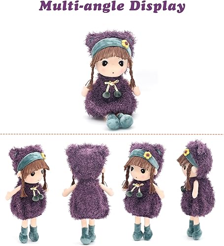 Miniatura 3 de HWD Kawaii Muñeca rellena de felpa de 17 pulgadas Buen regalo para niñoscolor morado